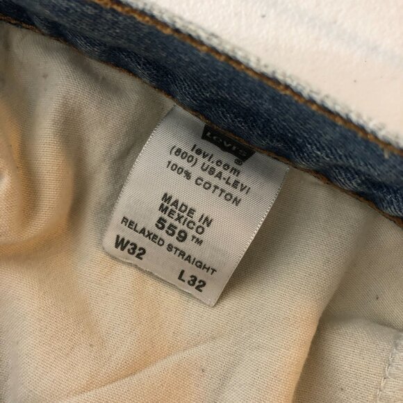 Levis Mens Jeans 559 Relaxed Straight Fit Distressed Grunge 32x32 Actual 32x30.5 - Picture 9 of 9